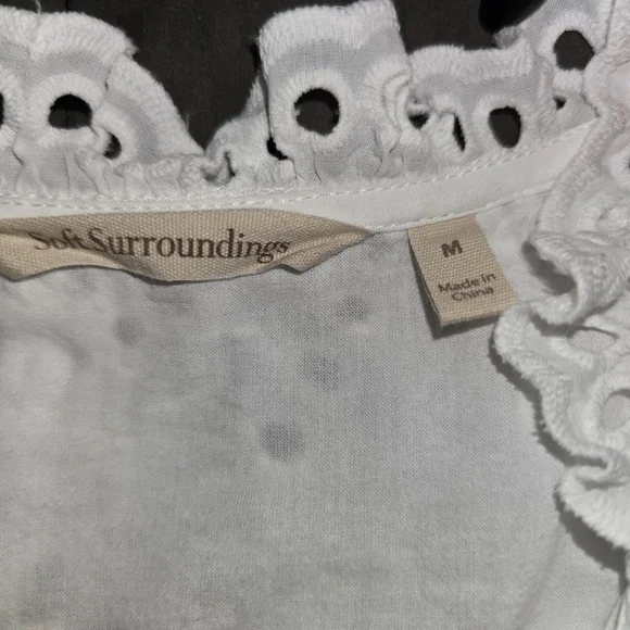 🤩Host Pick❤️Soft Surroundings Midi Eyelet City Of Gardens Dress Women's Sz Med - Picture 7 of 8